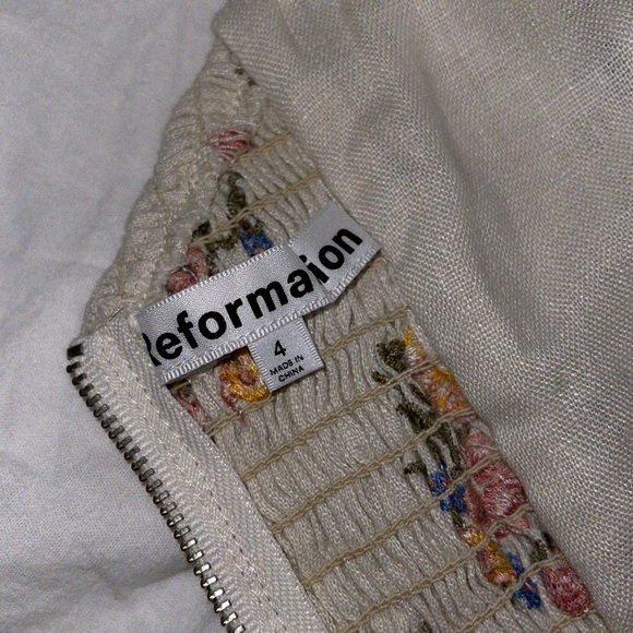 Reformation Belgium Linen Dress Gala Embroidery - Picture 11 of 16